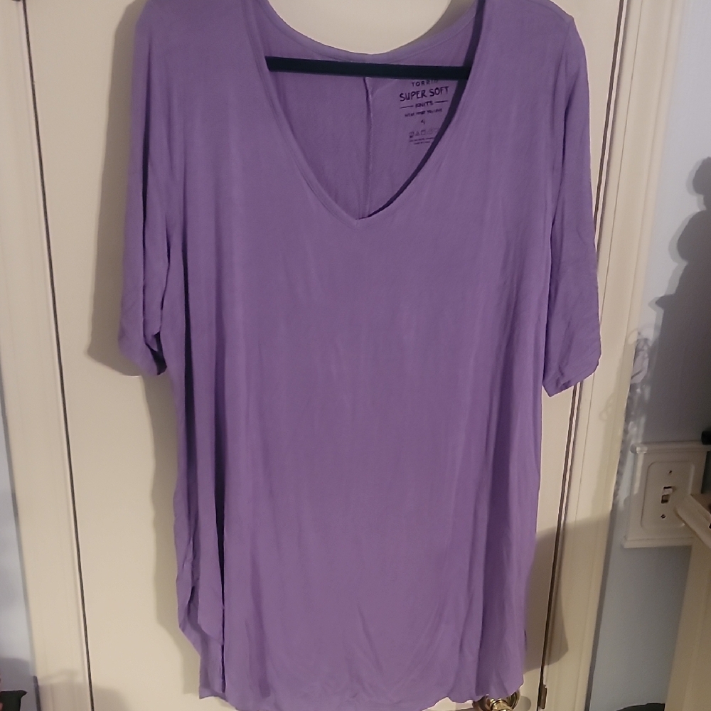 Torrid Lavender Short Sleeve Top